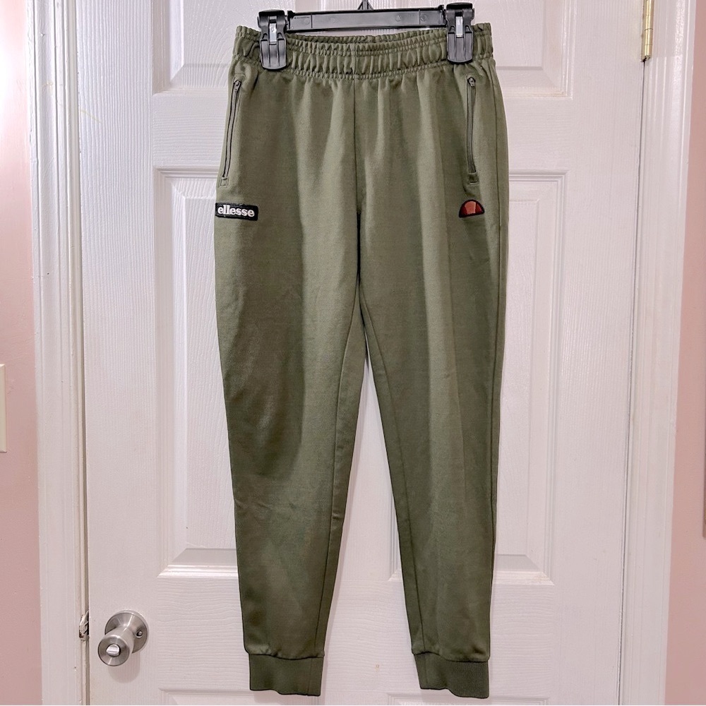 Ellesse Joggers Sweatpants Men's Size Small Green Olive Drawstring Elastic Waist
